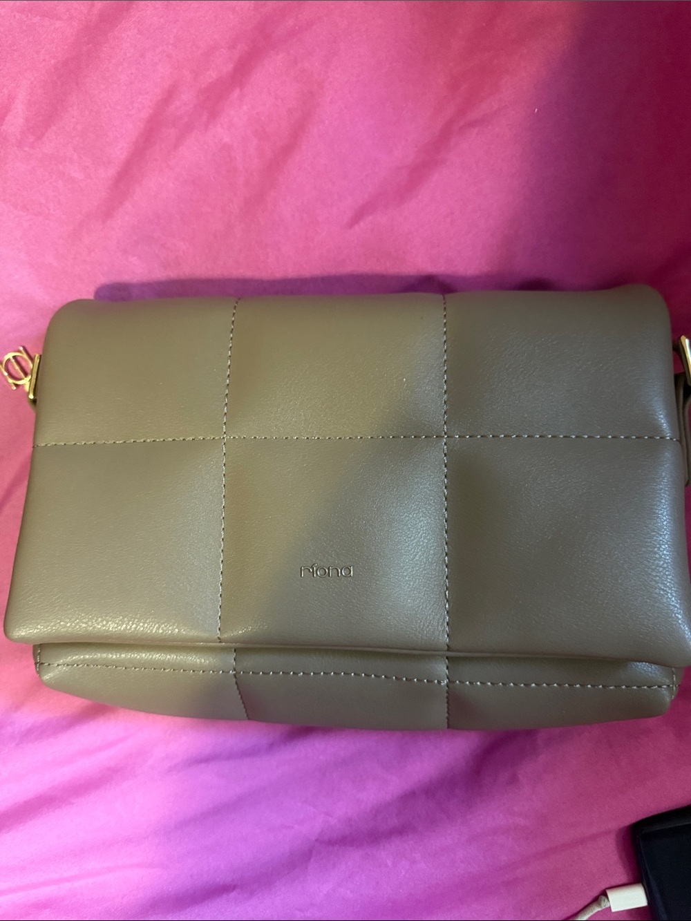 Rioni Quilted Crossbody Bag in Olive
